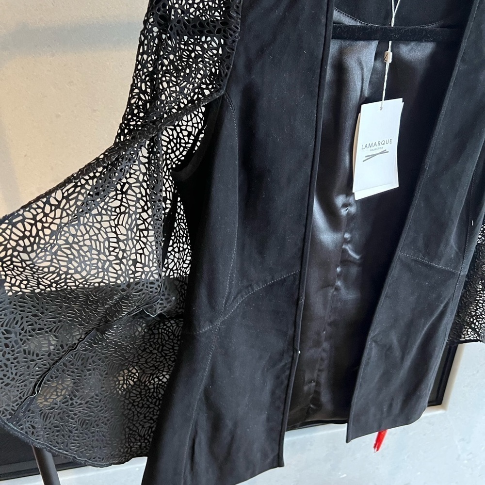 NWT, Black suede, nice detail through your the cape. - Picture 2 of 3